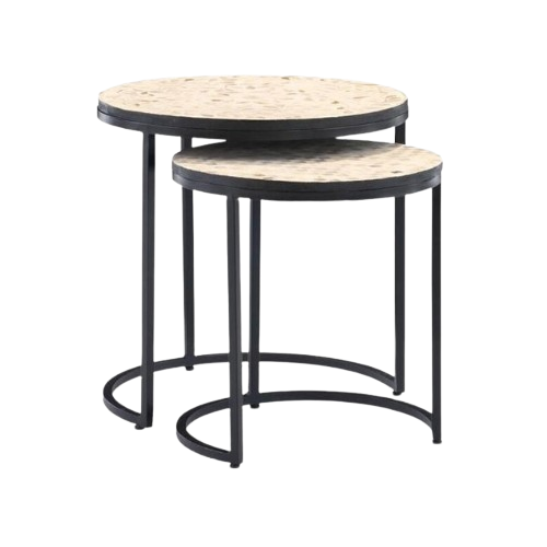 Bone Inlay Coffee Table ( Set of Two )