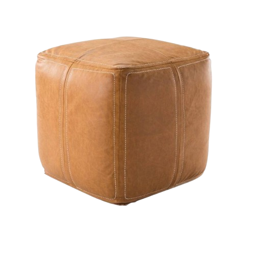 Leather Pouf